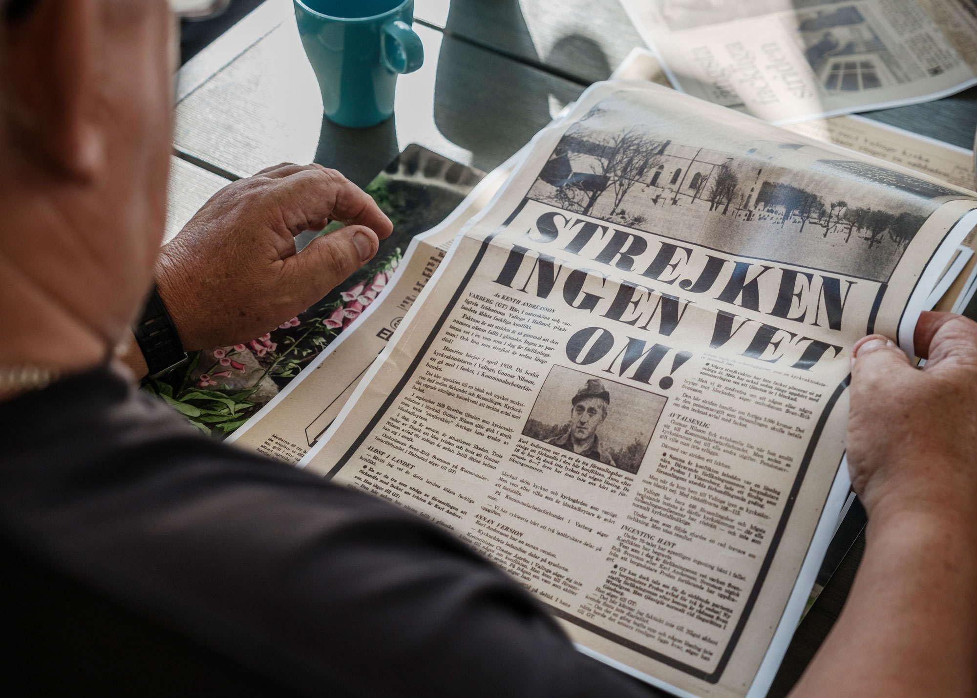 En av de utpekade strejkbrytarna intervjuades i Göteborgs-Tidningen 1977. Redan då hade konflikten för de allra flesta fallit i glömska. 1965 varnade Kommunal för att konflikten riskerade att bli ett av de ”så kallade hopplösa fallen”. Foto: Rasmus Löfvall